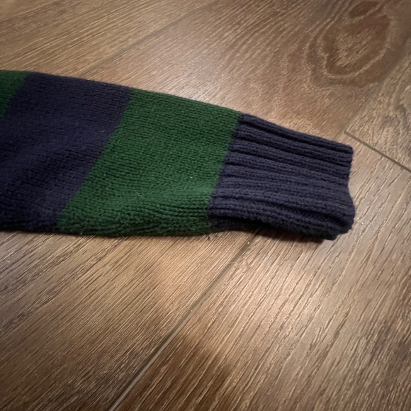 Polo Ralph Lauren Boy's Quarter Zip Striped Sweater, Blue/Green Stripes, 10-12 - Picture 6 of 9